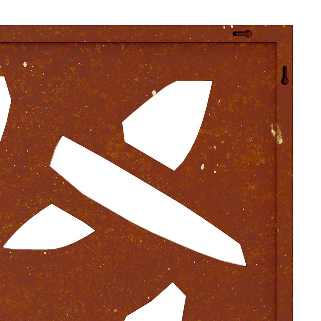 Decoración de pared de jardín de acero corten, 105 x 55 cm, diseño de hojas de bambú, acero resistente a la intemperie con agujeros de fijación, para valla, terraza, acento de jardín