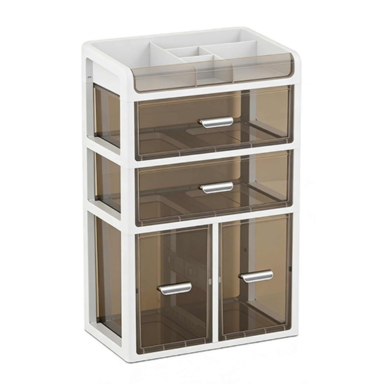 Aramox Organizer da Scrivania, Organizer da Scrivania in PP Trasparente con Cassetto e Portapenne, Scatola Portaoggetti Multifunzionale per Cancelleria 30 X 20 X 48,5 Cm per Forniture da per Ufficio