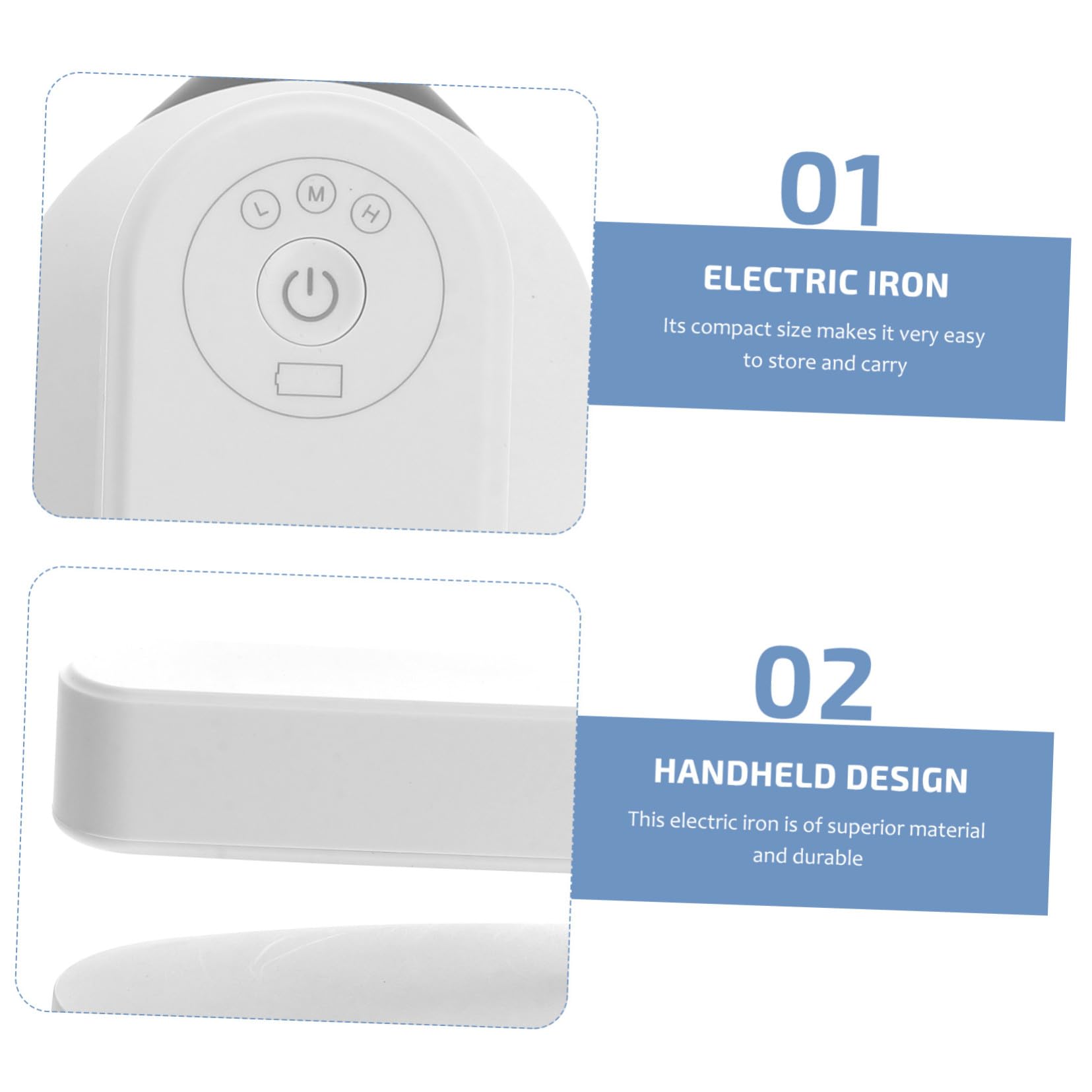 Kleiner Bügeleisen aus Gussaluminium, 3 Stufen Verstellbar, Handlich