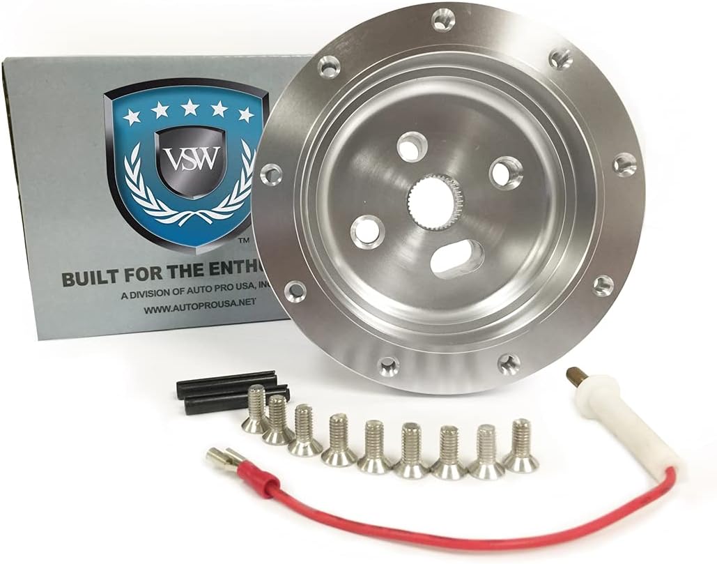 VSW Steering Wheel Hub Adapter 9 Bolt (Silver) Compatible with 1955-1963 & 67-68 GM Passenger, 1960-73 GM Truck STH1005SIL