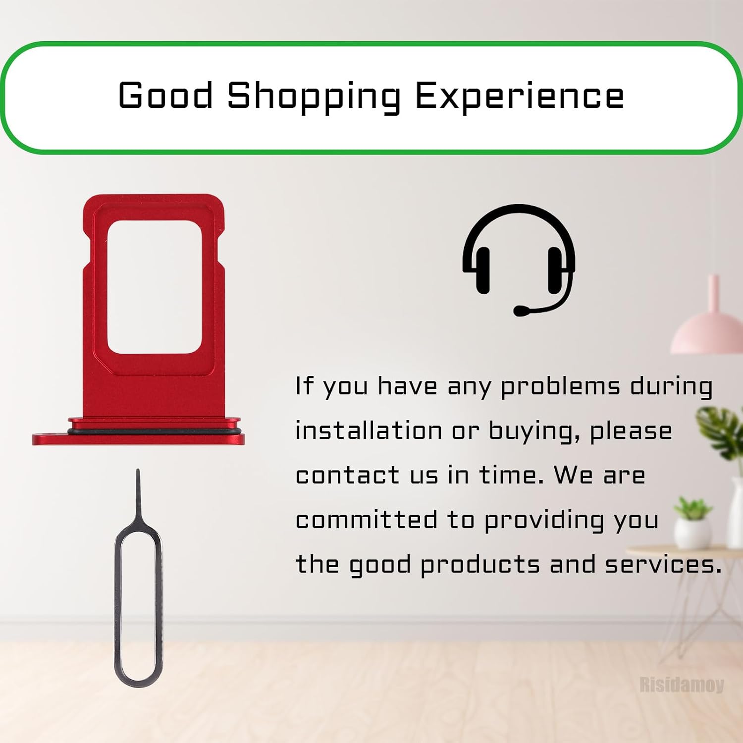 for iPhone 11 Red Single SIM Card Tray Slot Replacement | Single SIM Version Card Slot with Waterproof Rubber Ring Repair Fix Kit Card Removal Tool for iPhone11A2111 A2221 A2223