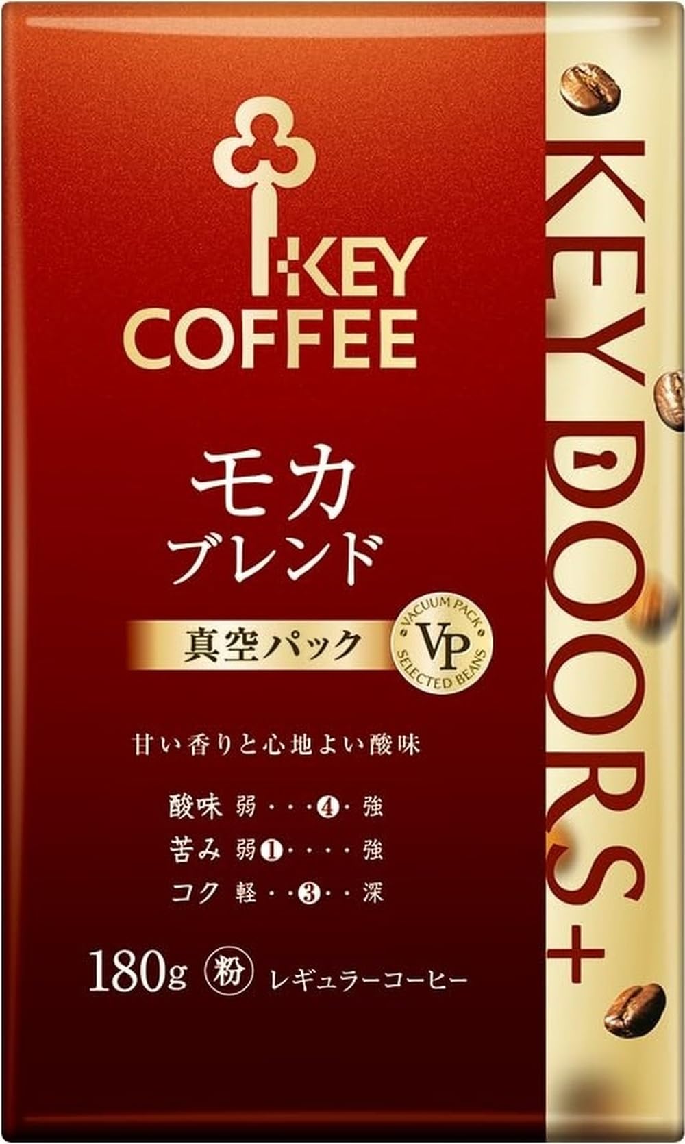 【限定セール】キーコーヒー モカブレンド　粉　レギュラーコーヒー　180g Amazon.co.jp: キーコーヒー KEY DOORS+ モカブレンド 粉 (VP) 180g