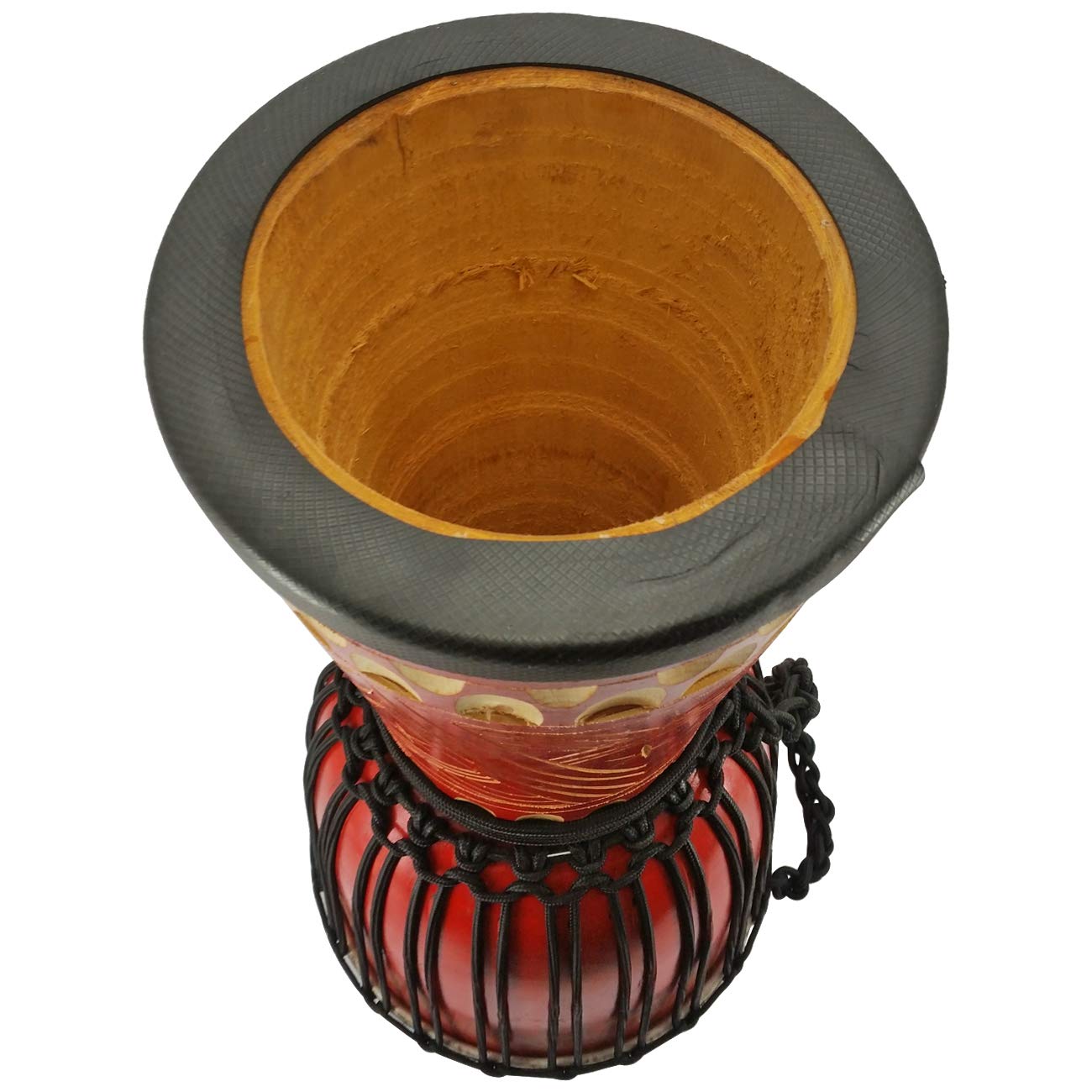 Djembe in Legno 60 cm – Tamburo Africano Artigianale con Pelle di Capra – Strumento di Percussione Bongo – Suono Forte e Chiaro