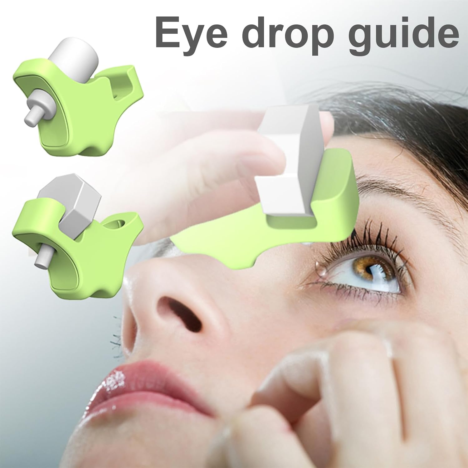 Eye Drop Guide - Eye Drop Assist Device for Precise Alignment, Eye Dropper Tool with Comfortable Grip for Elderly, 2-Pack (Blue & Green), Reusable and Portable image 2
