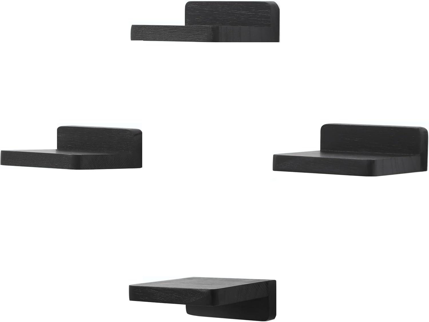 PHOENANCEE Small Floating Shelves for Wall, Set of 4, Square Wooden