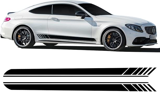 ملصق ملصقات التنورة الجانبية للسيارة ، لمرسيدس بنز الفئة C W205 W204 C180 C200 C250 C300 C63 كوبيه AMG ملصق التنورة الجانبية للسيارة