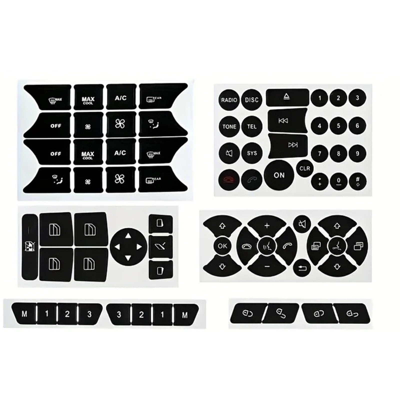 Interior Button Decals 1Set Car Interior Button Repair Stickers Universal Dashboard Control Panel Decals for Peeling Worn