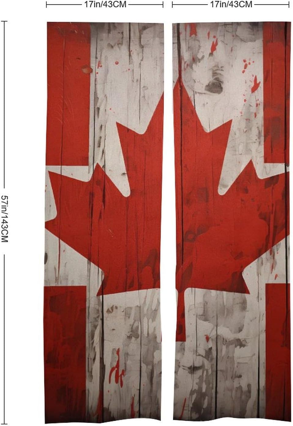 Canadian Flag on Vintage Wood Door Curtain Blackout Door Cover Curtains Door Screen for Home Accessories