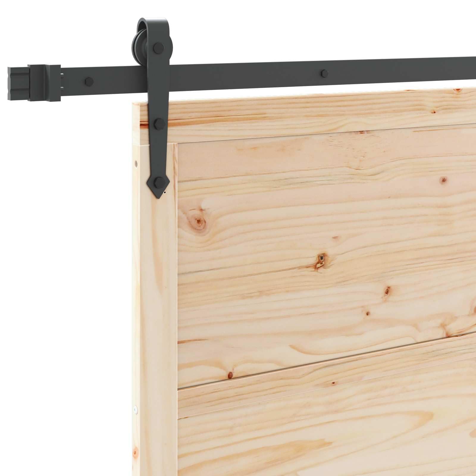 vidaXL Porta scorrevole Naturale 90 x 208 cm Legno Massello di Pino, Soggiorno, Porta Scorrevole Moderna, Divider in Legno, Binario Regolabile, Ingresso in Pino Salvaspazio