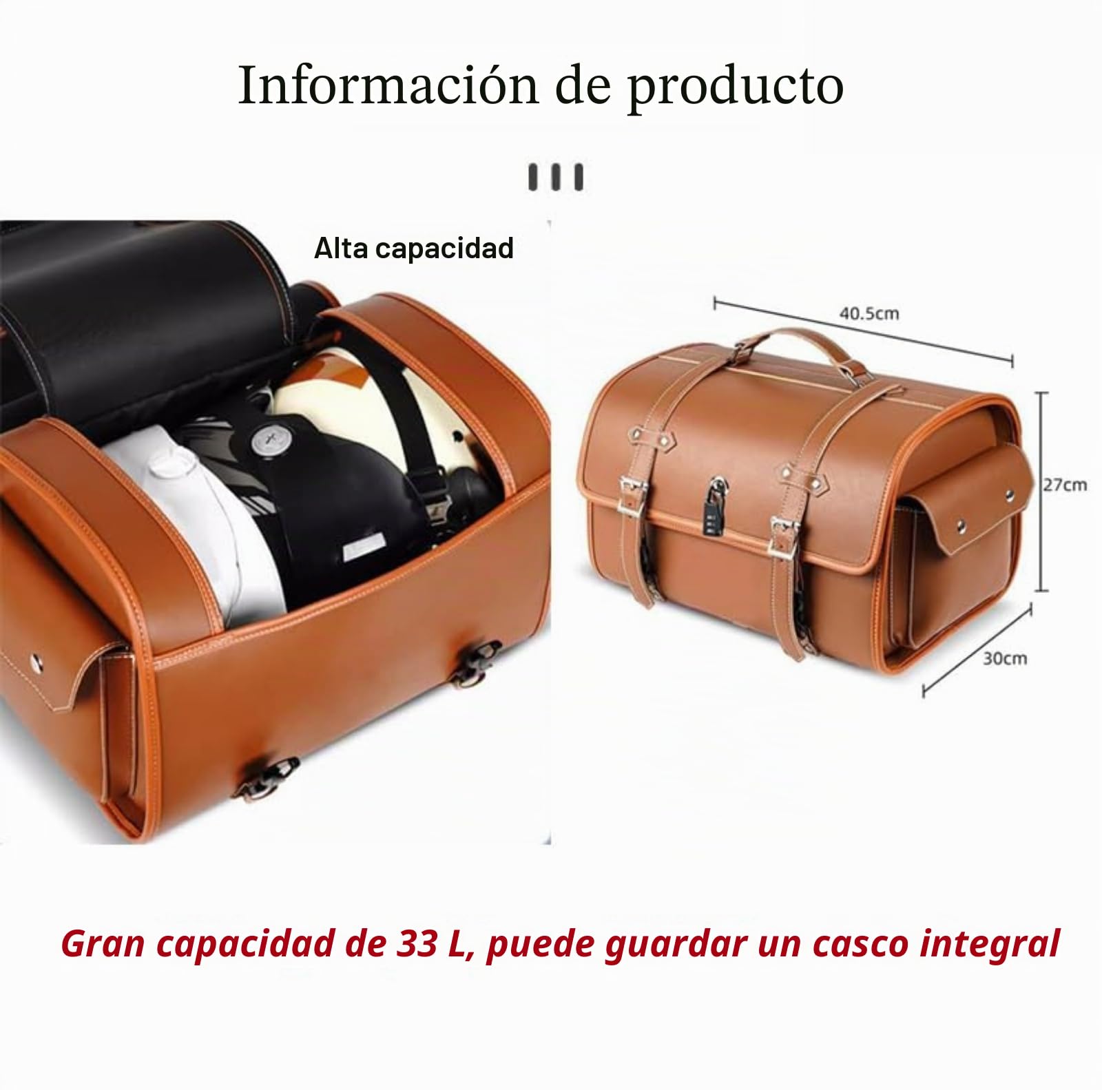 Baul Moto para Kawasaki VN900 Classic Custom Lateral Soporte, Impermeables Alforjas Moto de Cuero Retro PU, Bolsa Herramientas Moto, Motocicleta Multifuncional Baul de Cola,A Black
