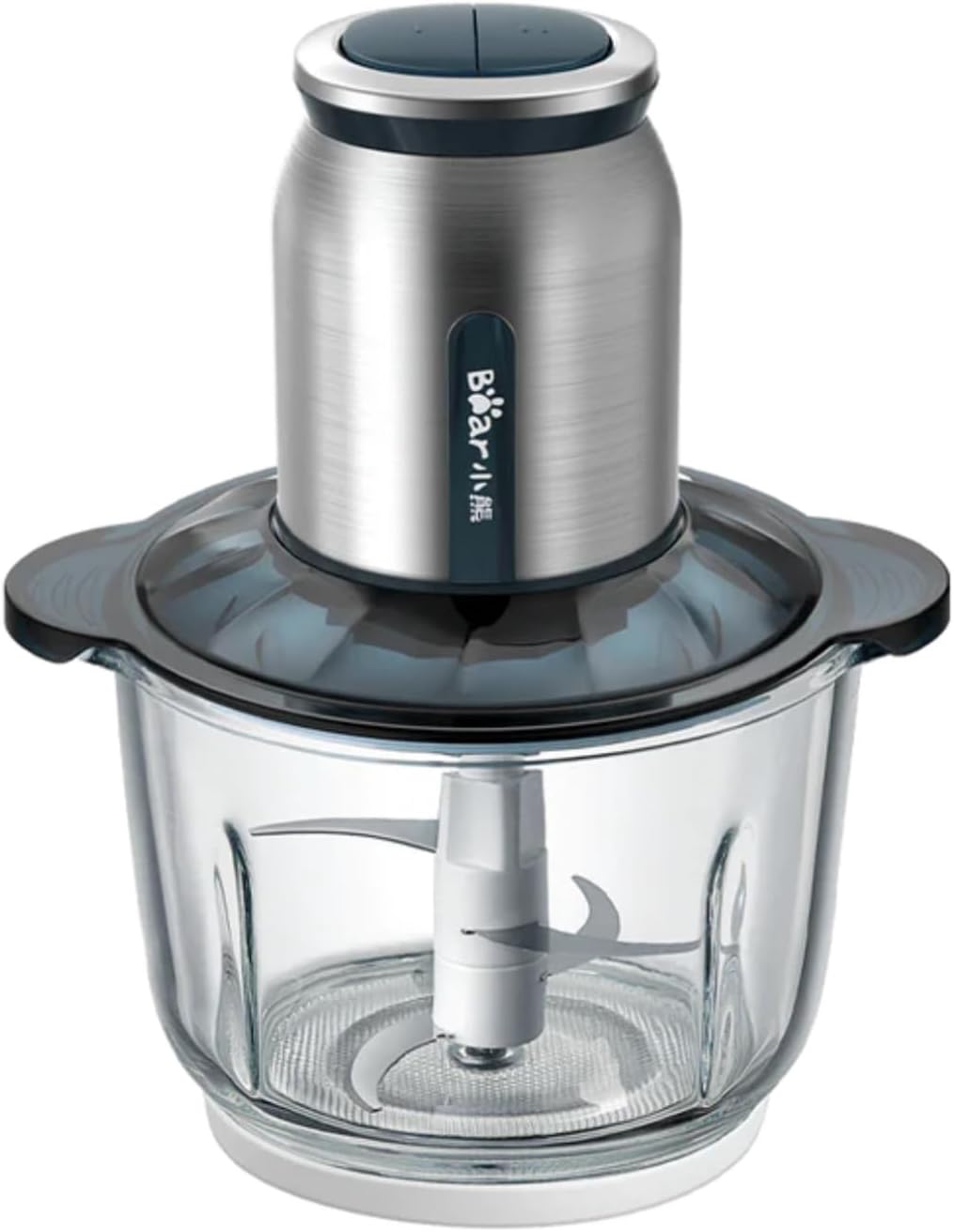 Bear Electric Food Chopper, 4-Cup Capacity, Stainless Steel Blades, One-Touch Operation Bowl, Ideal for Vegetables, Fruits Meat and Nuts, Easy to Clean & Compact Design