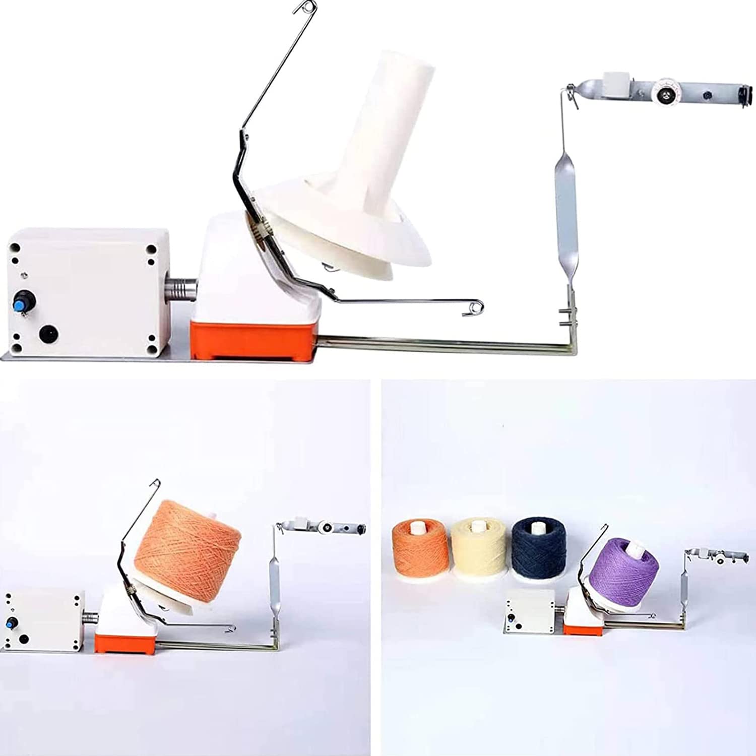 Carrete de Tejer eléctrico Hilo de Nylon Hilo de Bola Bobinador automático de Bolas de Hilo, 20x12x8cm / 7.87x4 Velocidad Ajustable y bajo Nivel de Ruido, fácil de configurar y Usar, para Hilo