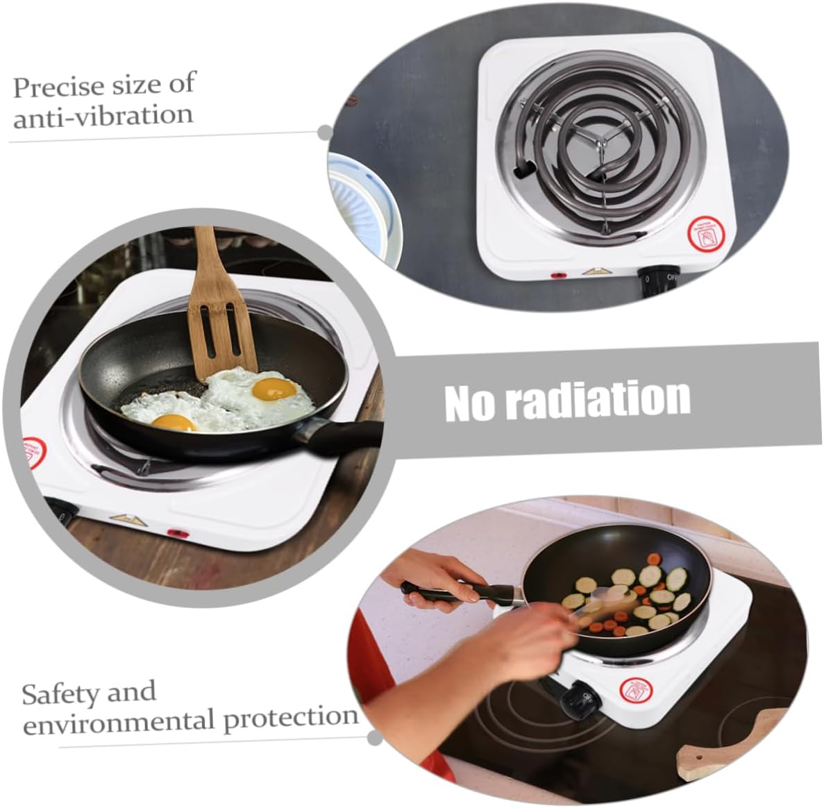SOLUSTRE Stove Burner-single Electric 1000w Variable Temp Hot Plate for Cooking Go