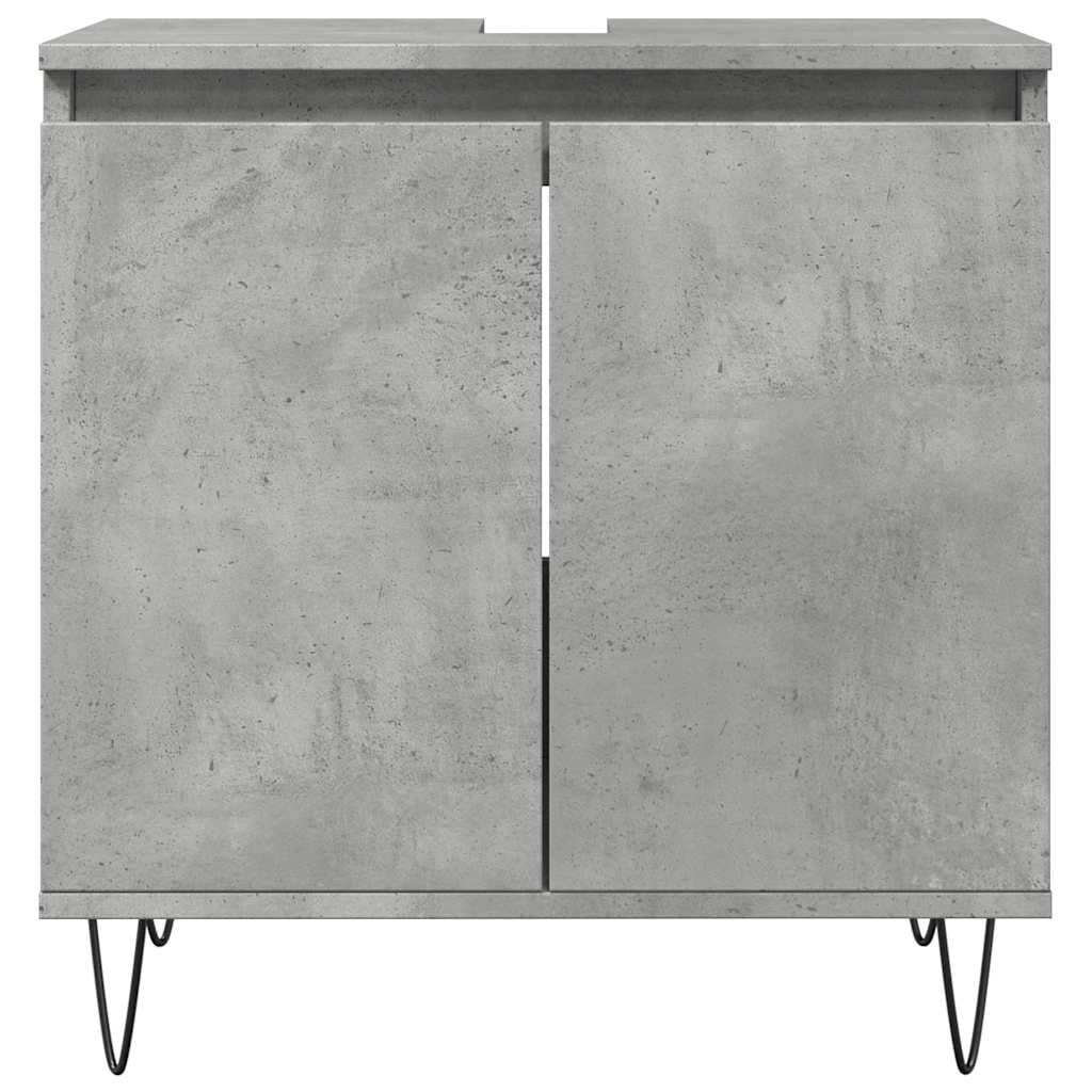 Armadietto da bagno grigio cemento, 58 x 33 x 60 cm, in legno