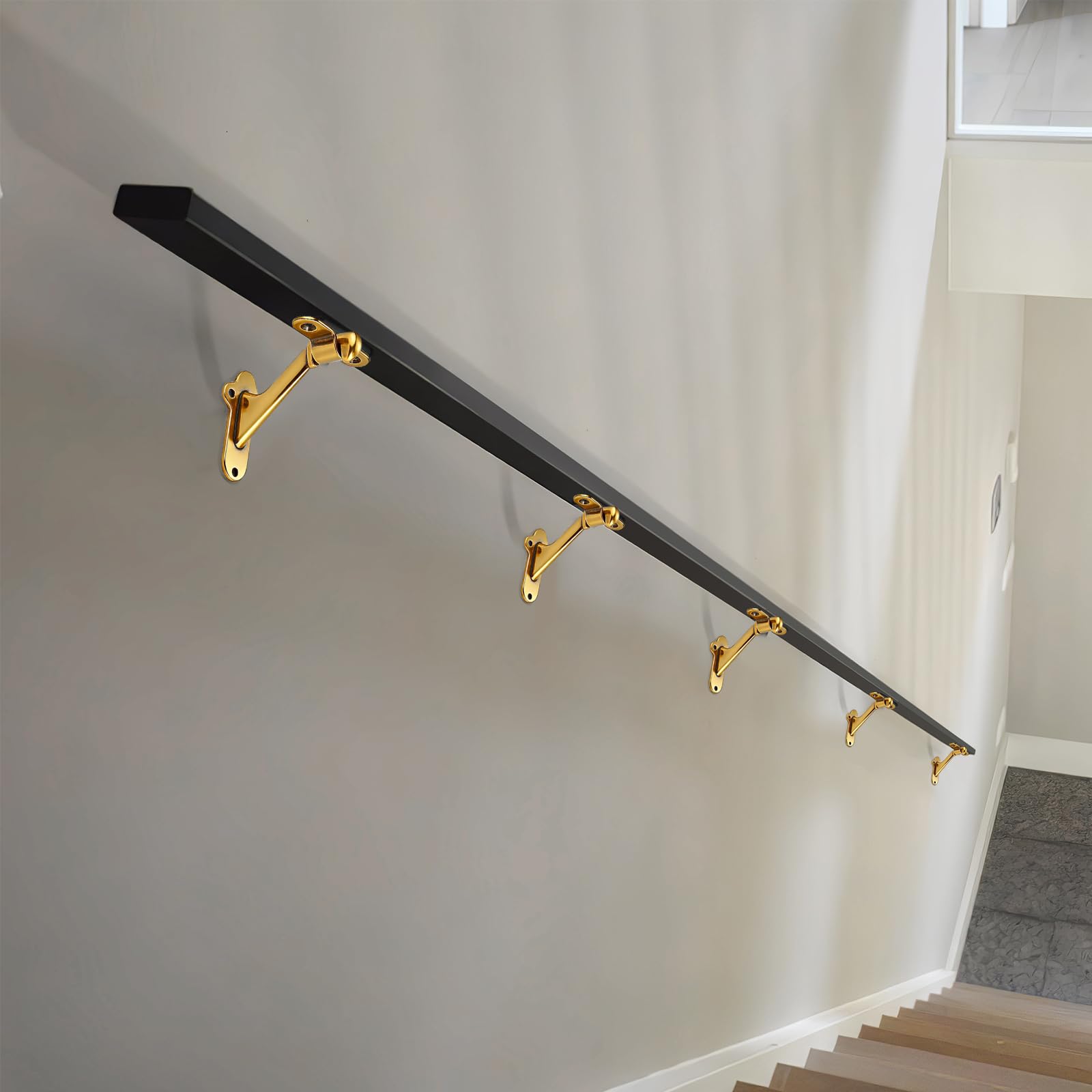 Polished Gold Handrail Bracket - ST342, Zinc Alloy — KHTUMEWARE