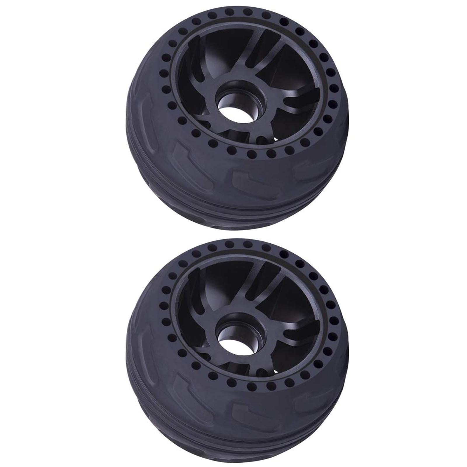 Lot de 2 roues en caoutchouc pour skateboard électrique Noir