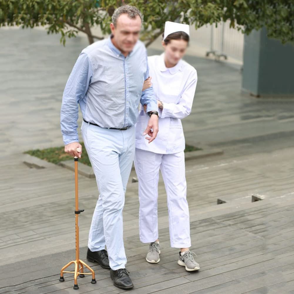 LIOONS Muletas para Ancianos con 4 Patas Base Grande Altura Ajustable Bastón de Cuatro Patas Muletas Ajustables Muletas Plegables