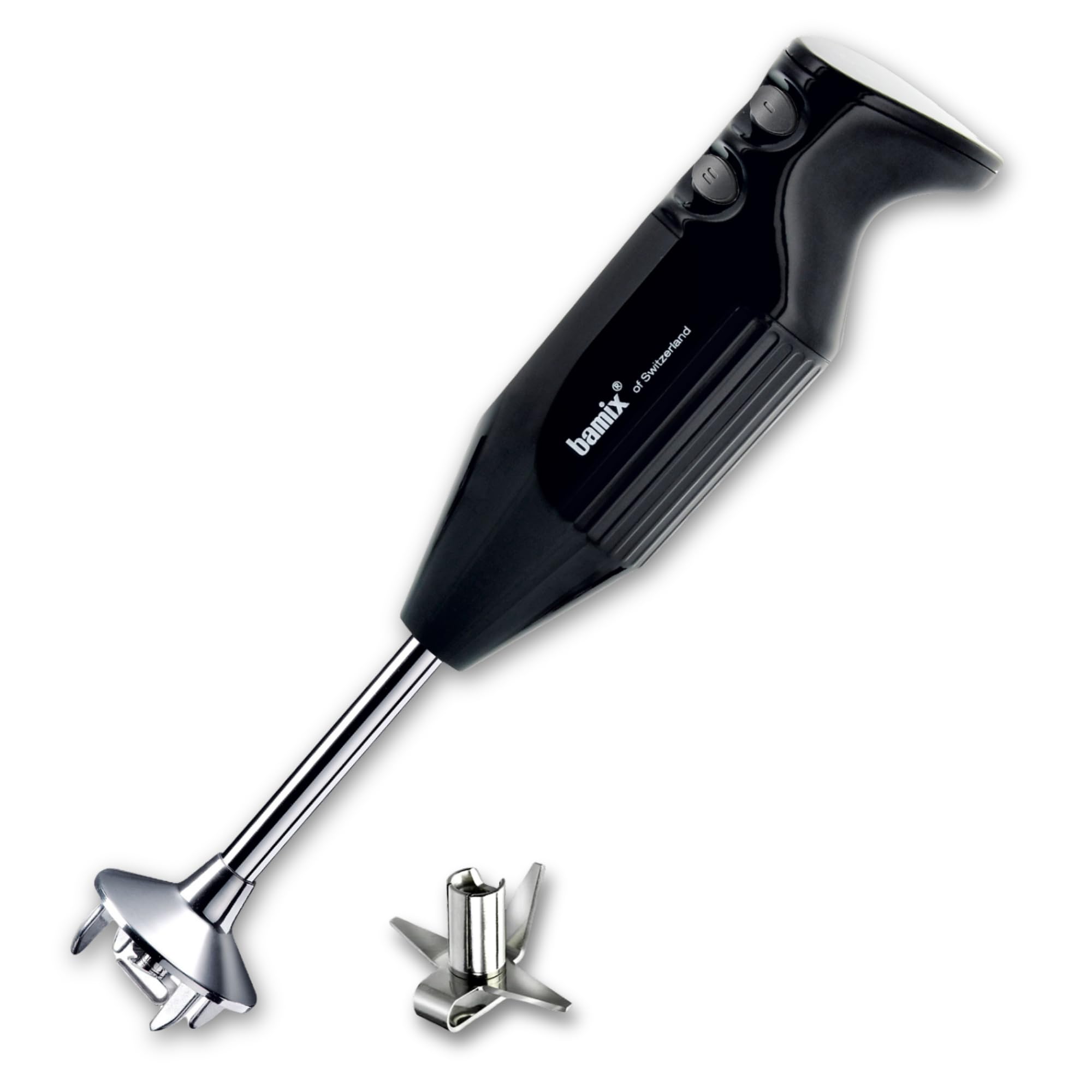 bamix Frullatore a immersione acciaio M160 ONE incl. lama multiuso in acciaio inox, 160 watt, 2 velocità, Made in Switzerland, Nero