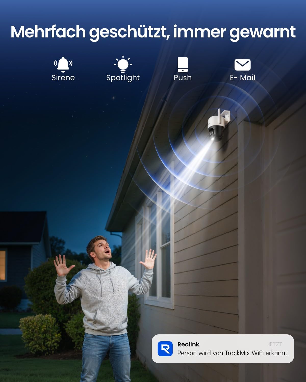 Reolink 4K 8MP Wi-Fi 6 PTZ Überwachungskamera Aussen mit Dual-Objektiv, Auto-Tracking-Zoom, WLAN Kamera Outdoor mit 3 Smart-Erkennungsmodi, 30m Farbnachtsicht, Außenkamera, Dual-Ansicht, TrackMix WiFi