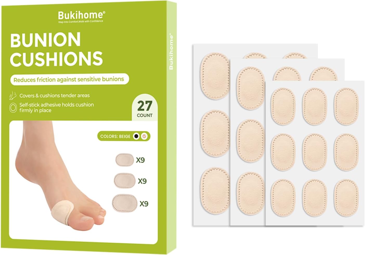 Amazon.com: 30 Pcs Bunion Pads, Bunion Cushion Protector Pads Foot ...
