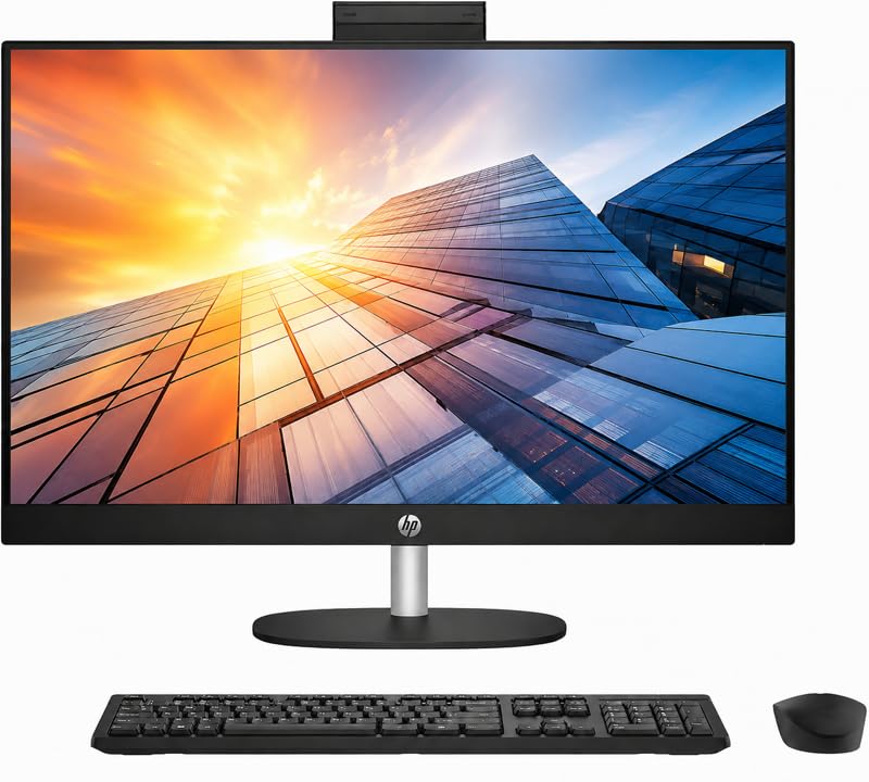 Image of HP 27-inch All-in-One Computer, AMD Ryzen 7 7730U, 16GB RAM, 1TB PCIe SSD, FHD IPS Touchscreen, Wi-Fi 6, USB-C, HDMI 2.0, Ethernet, Windows 11 Pro, for Business, Home Office & Everyday Productivity