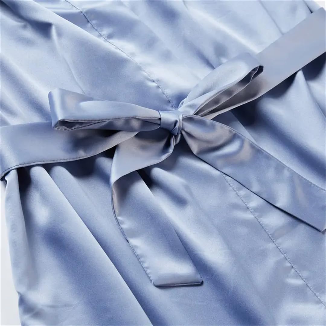 Yeuyyben Vestaglie lunghe da donna in raso opaco in pizzo kimono da sposa abiti da damigella d'onore abiti da notte per feste di nozze