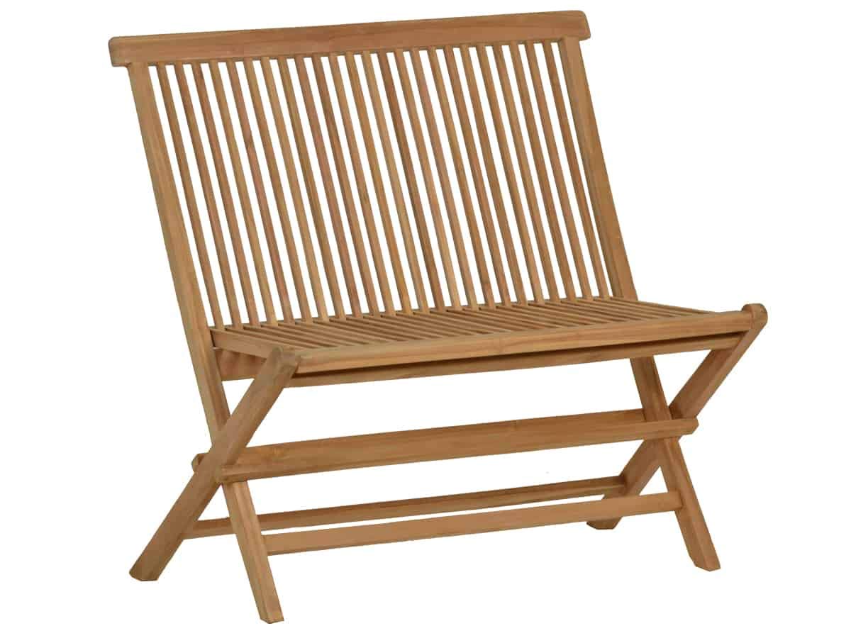 Gartenbank 90 cm Gartenmöbel Outdoor Modern Massivholz Teak Braun