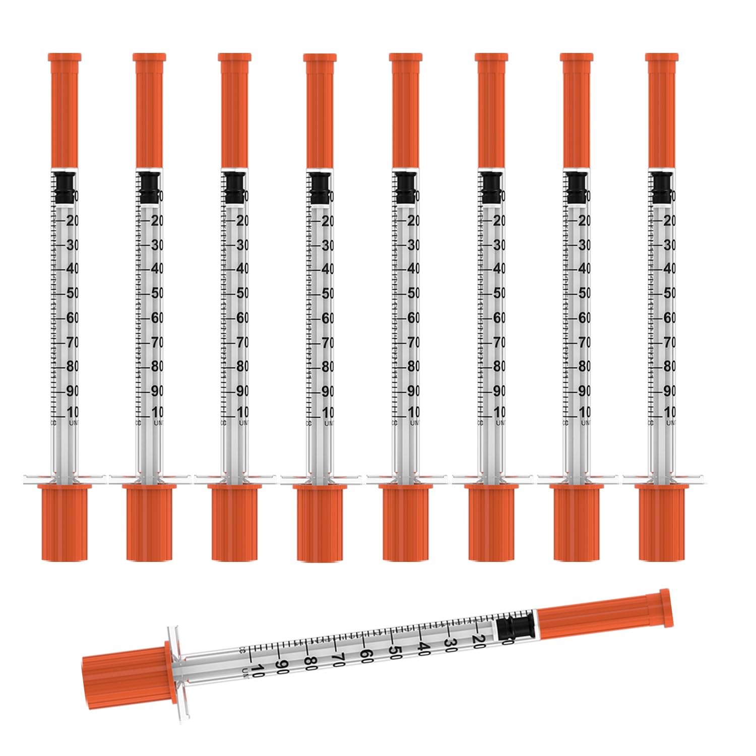 Photo 1 of 1ml/cc Disposable Syringes with Needle, 30G 5/16" (8mm), 30 Pcs Individually Wrapped U-100