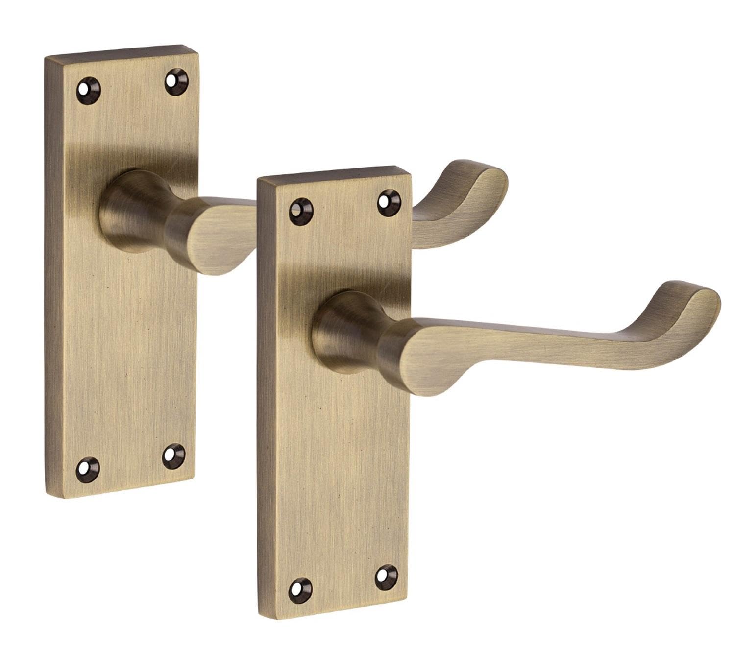 Golden Grace Antique Brass 1 Pair Victorian Scroll Latch Handle Antqiue Brass Finish 120 X 40Mm