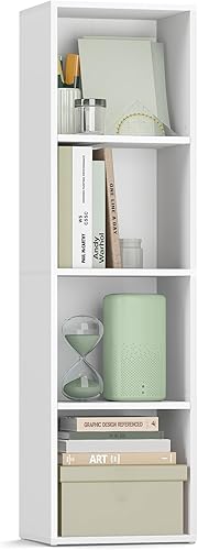 VASAGLE Custos Collection ULBC434W01 - Estantería de 4 niveles, estante para libros, estante de almacenamiento abierto, 9.4 x 11.8 x 41.7 pulgadas, disponible en Yaxa Costa Rica