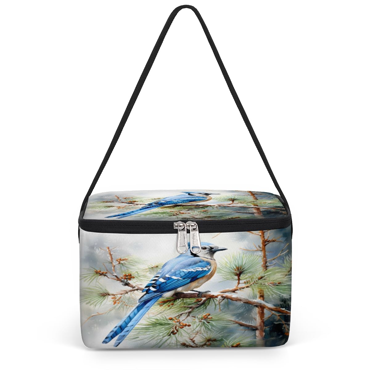 GzLeyigou Robin Lunch Bags for Women Men 9 Cans, Hot & Cold Food Delivery Bag Insulated Grocery Bag Insulated Lunch Box Bird Cooler Bag for Office Work Picnic Beach