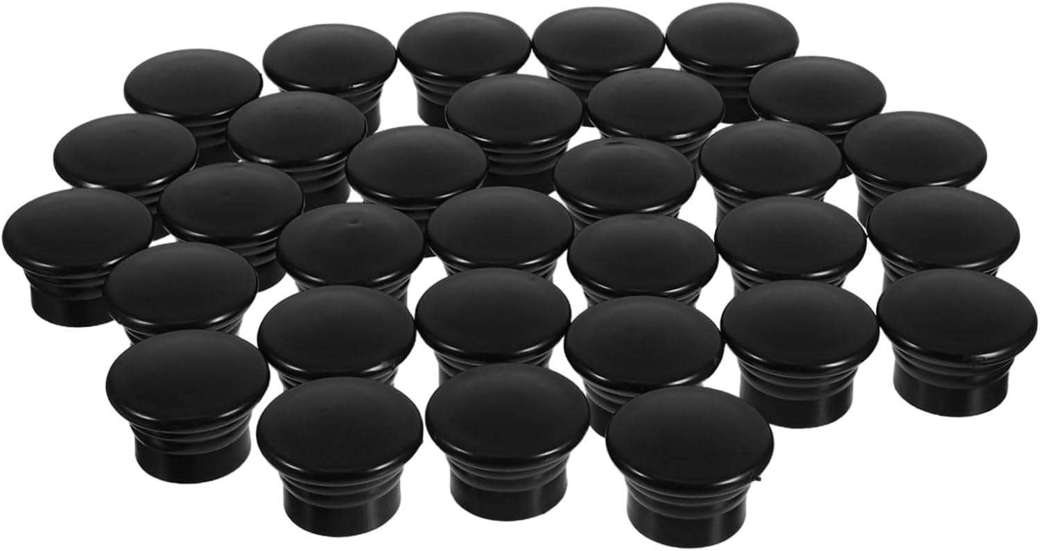 SHINEOFI 50pcs Curtain Rod Caps: Plastic Curtain Rod End Caps - Decorative Drapery Pole Plug Finials Fitting for Improve Home Aesthetic