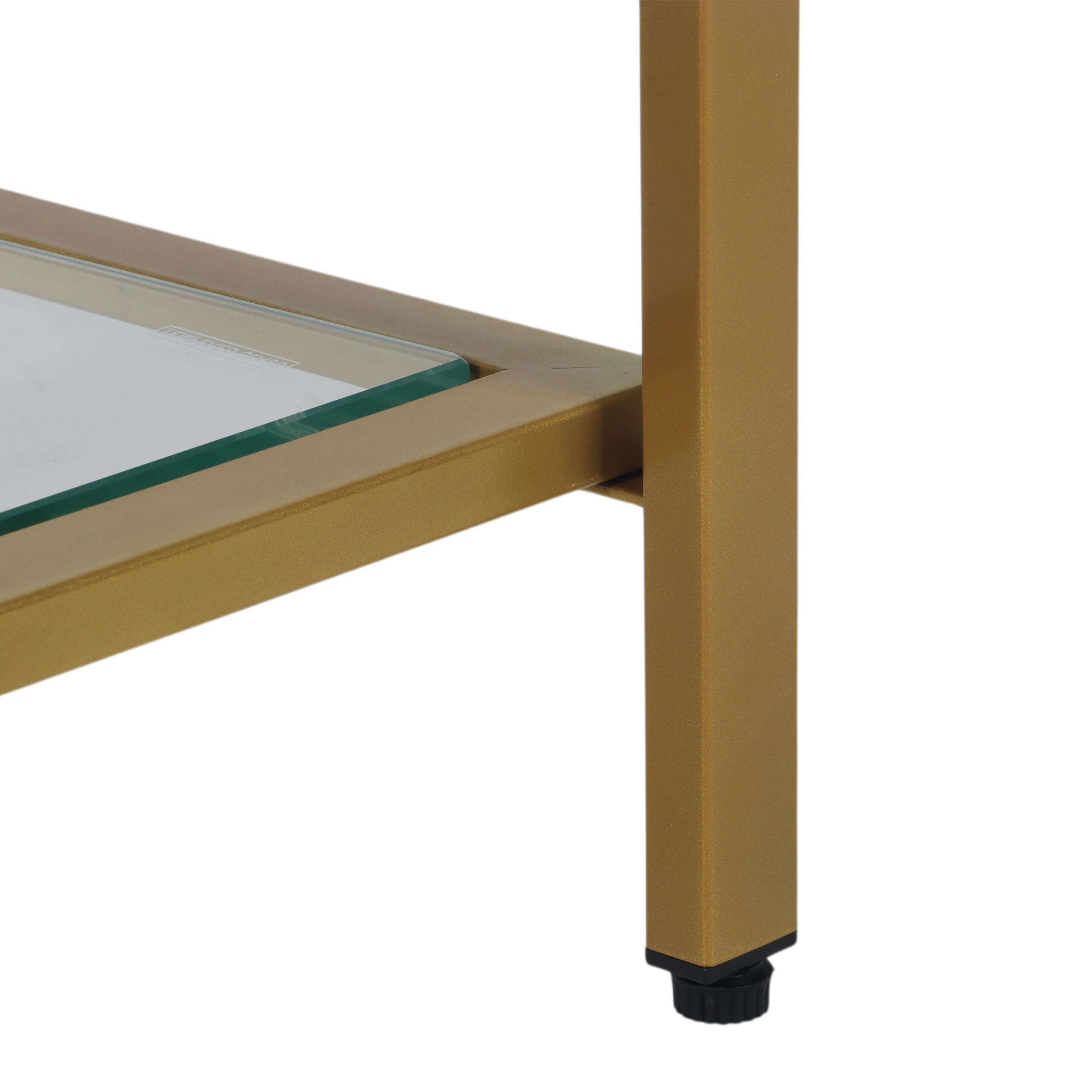 Relaxdays Consolle, HxLxP: 73 x 100 x 30 cm, Metallo, Vetro, Stretta per Ingresso, Tavolo con 3