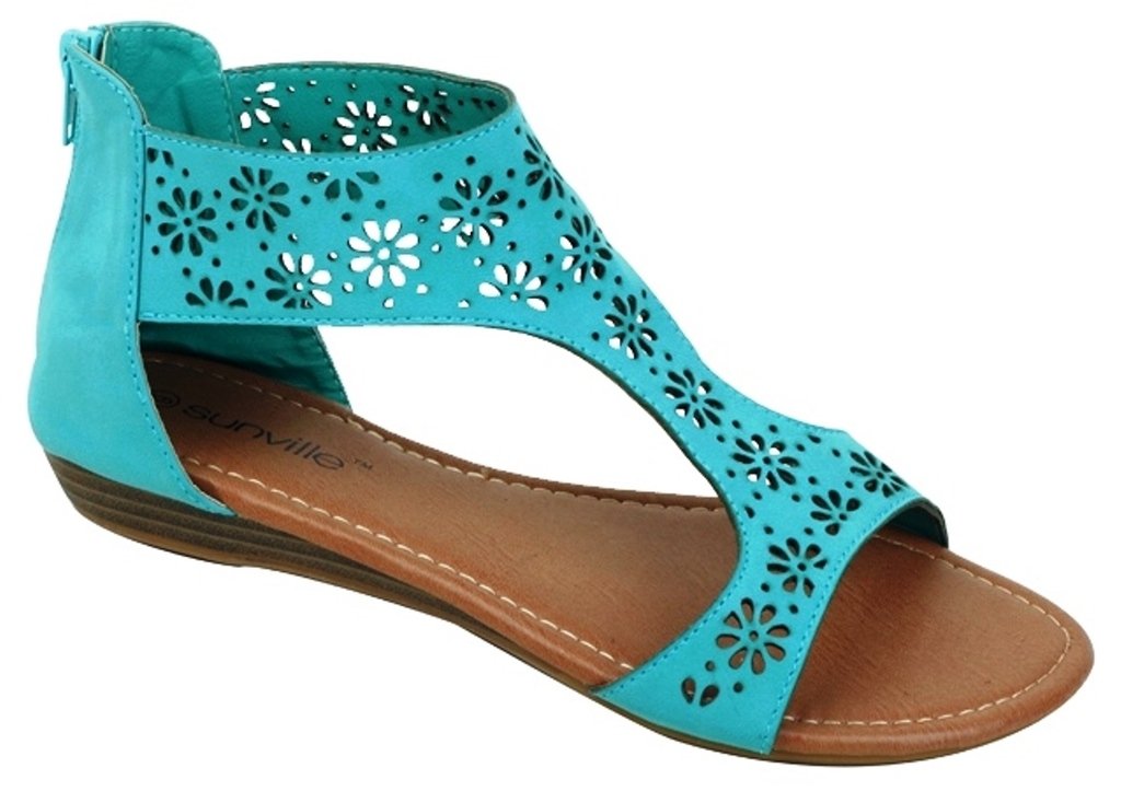 Hazel's Star Quad Straps Gladiator Sandal with Back Zip Closure and Padded Insole