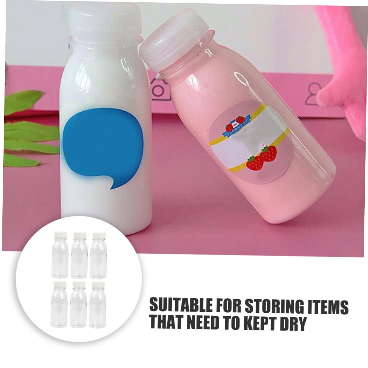 HEALLILY Jugs Lids Compatible 15pcs Wide Mouth Pet Storage Bottles Juice Yogurt Bottle for Parties