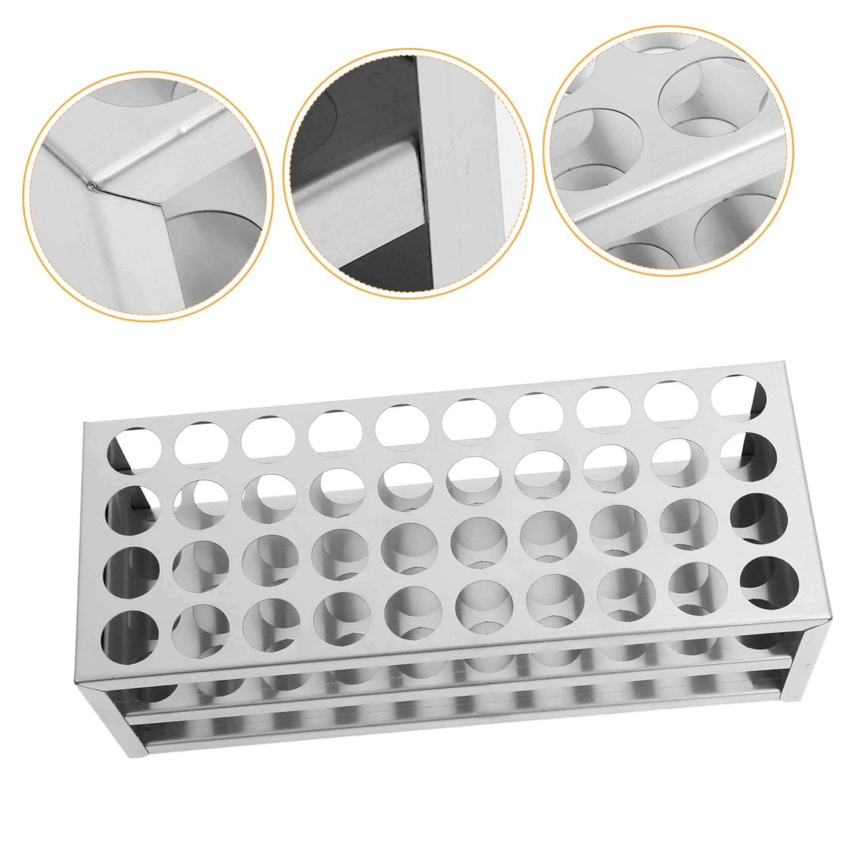ULTECHNOVO 3piezas Soporte De Tubos De Ensayo De Inoxidable Rack De Laboratorio Resistente y Fácil De Limpiar Para Experimentos Laboratorio