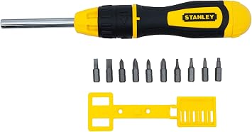 STANLEY 0-68-010 Multibit Ratchet Screwdriver + 10 Bits & 066358 Multi-Bit Stubby Screwdriver