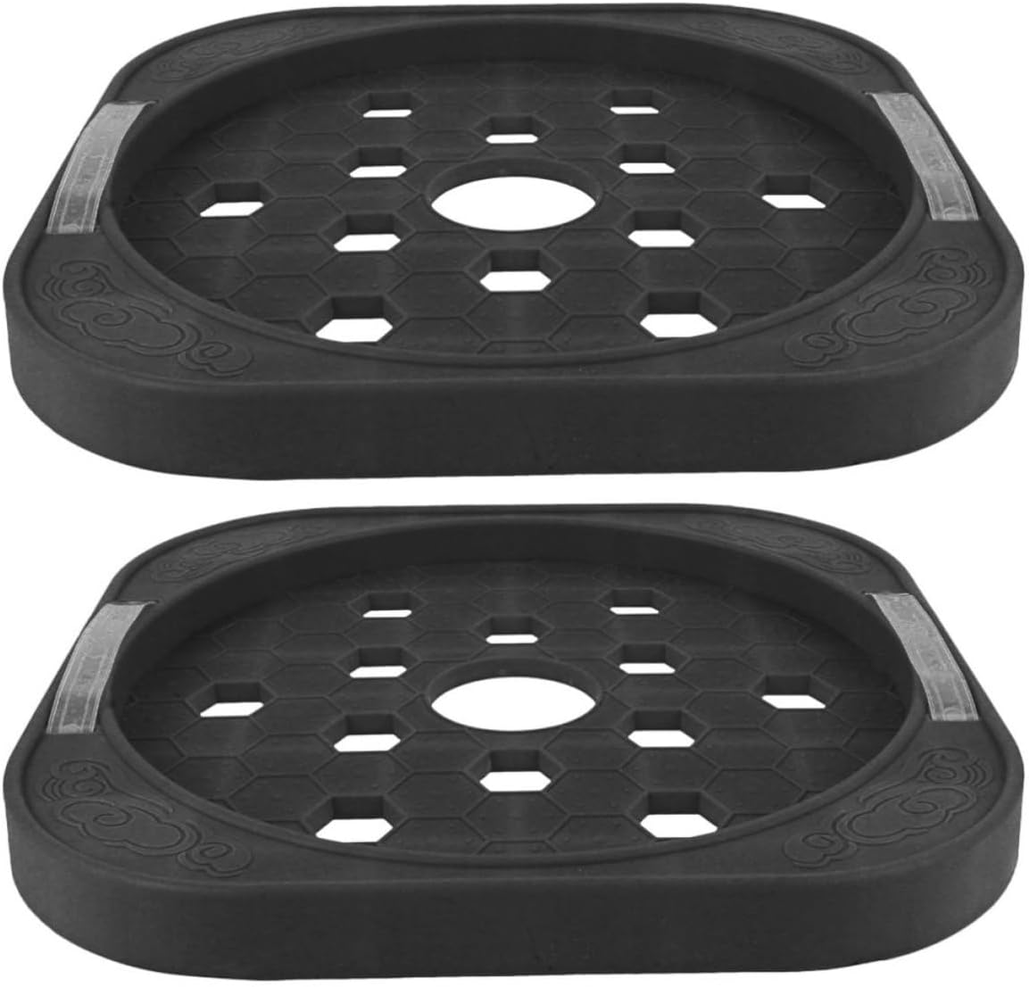 2 Pack round Gas Tank Tray with Plastic Wheels, Movable Base