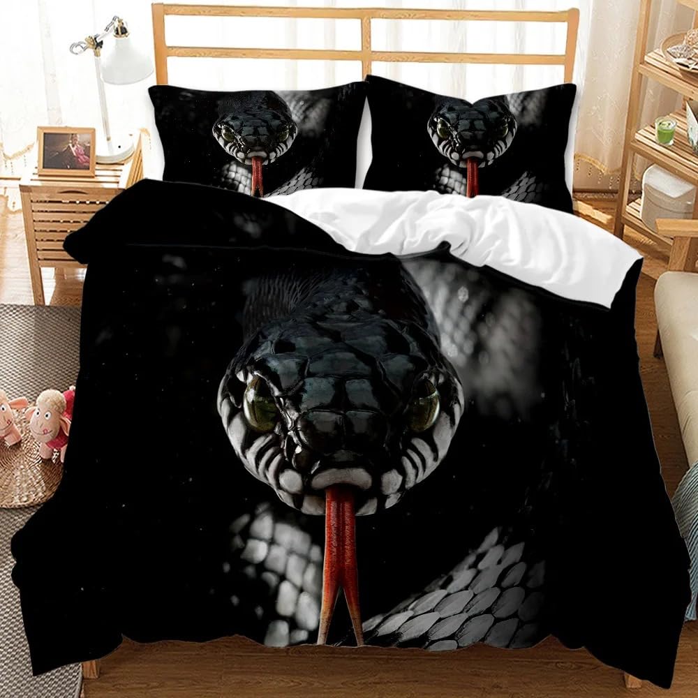 Parure de lit serpent 3D motif réaliste housse de couette