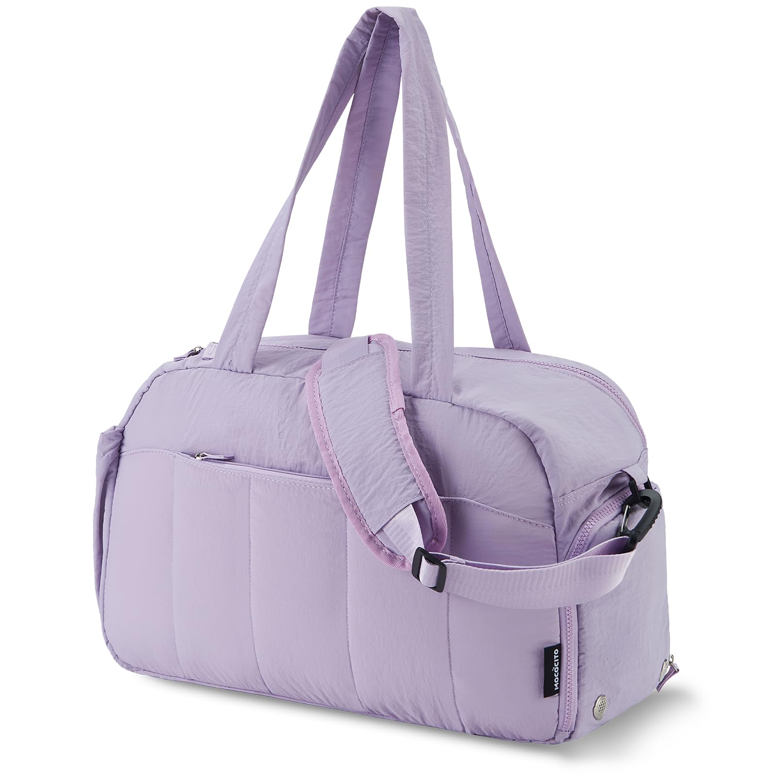 Borsone Palestra per Donna Uomo 25L 42×30×20 cm, Borsa da Viaggio Pieghevole con Scomparto Scarpe Idrorepellente, Tasca Bagnato/Asciutto, Duffle Bag Ideale per Piscina, Parto e Ospedale Viola