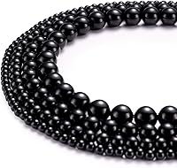 Vista 2 de Cuentas de ónix negro natural redondas de piedra semipreciosa suelta para hacer joyas 8MM 44PCS