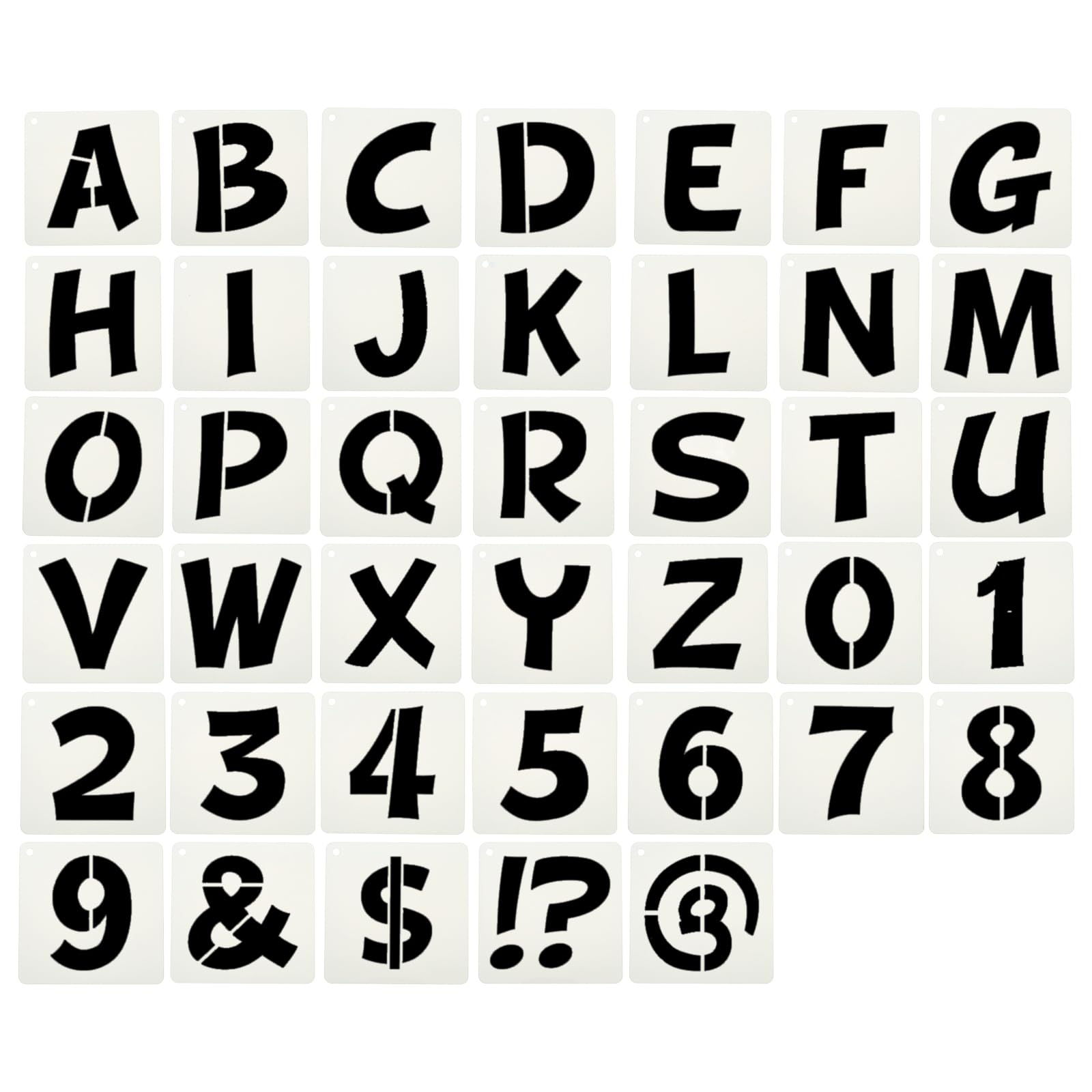 Pochoirs lettres et chiffres réutilisables PATIKIL pour signalétique