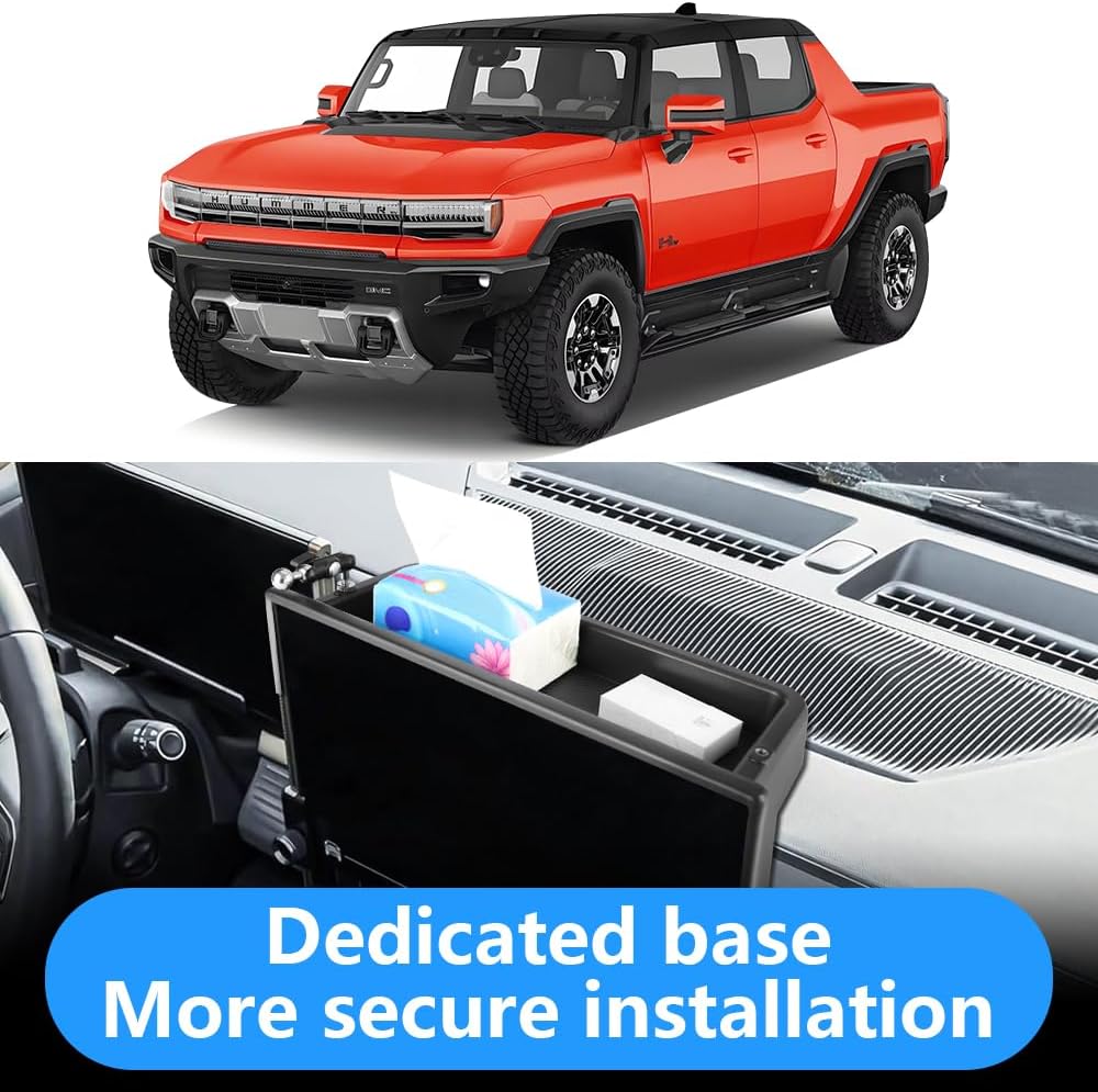 Car Phone Holder Center Console Organizer Tray for GMC Hummer EV 2022 2023 2024 2025 2026 Auto Interior Accessories Best Cell Phones Mount Mobile CellPhone Stand Dashboard Screen Storage Accessory