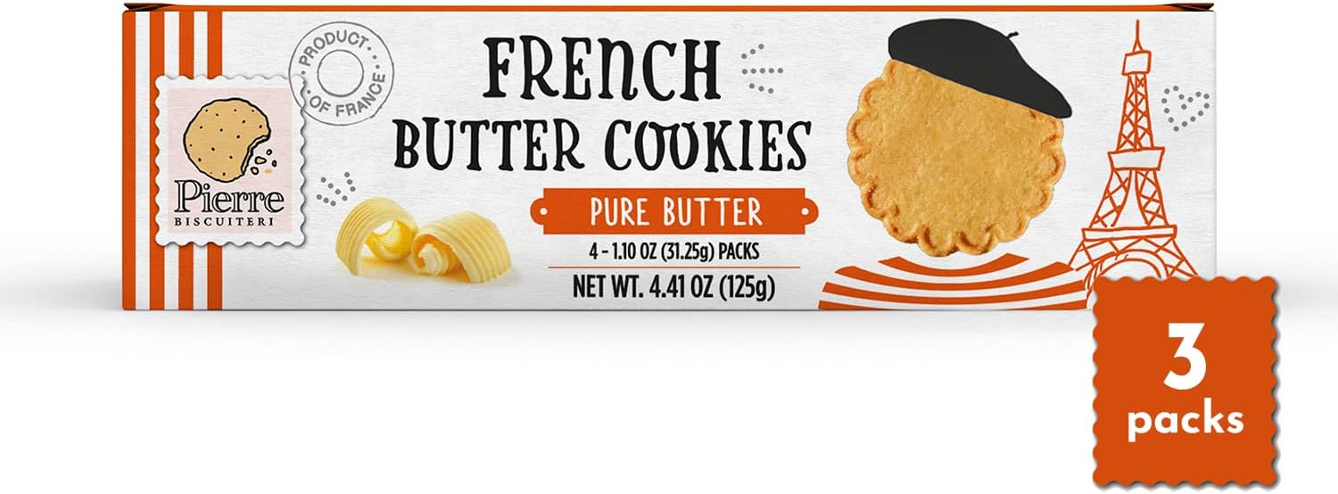 Pierre Biscuiterie French Butter Cookies 22% Butter 4.41 Ounce (Pack of 1)