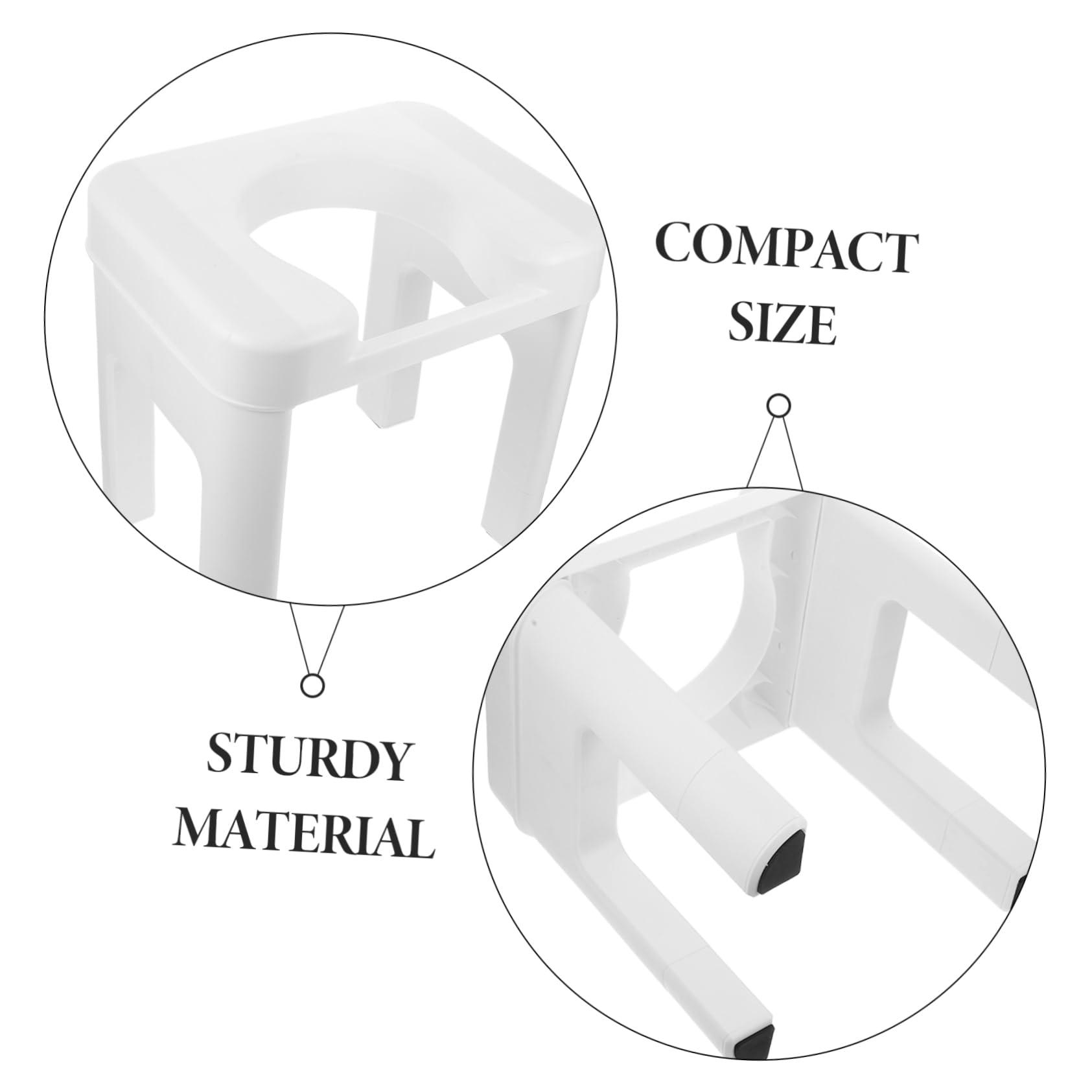 COLLBATH Taburete de Inodoro para Adultos y Personas Mayores 34 Cm de Altura Material Pp Blanco Elevador Asiento Sanitario Cómodo Uso en Baño y Hospital Asistente de Movilidad Seguro