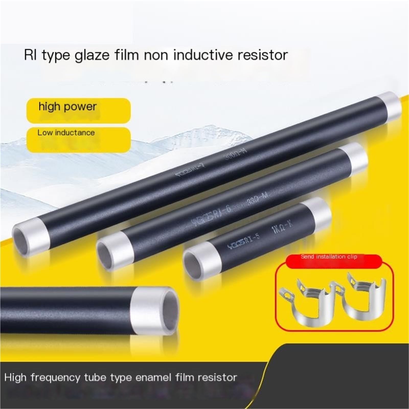 RIG – résistance à Film Tubulaire Non inductif Haute Puissance, 25W 50W 100W 200W 300W 400W 500W 5 Ohm-5K Ohm for l'électronique(RI4 50W 300 Ohm)