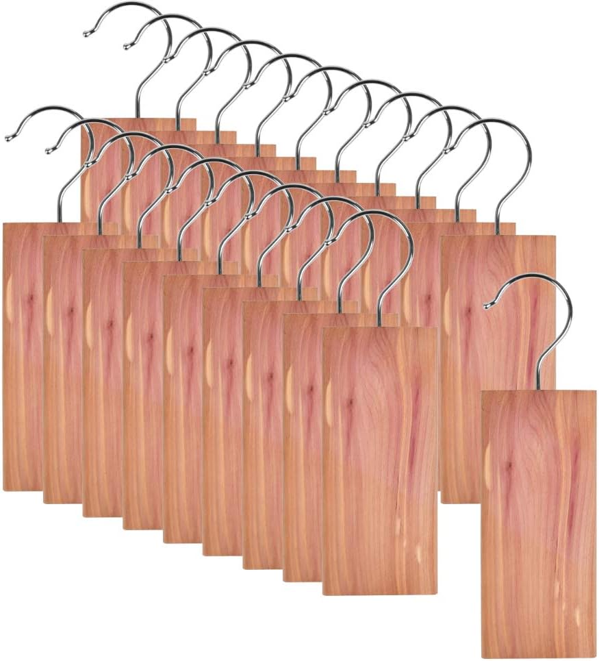 FOCCTS 20 Pcs Cedar Hangers Blocks, Natural Red Cedar