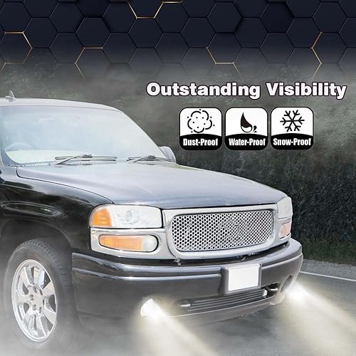 Miniatura 2 de PIT66 Luces antiniebla, compatibles con GMC Sierra 1500 2500 350007 GMC Sierra Classic 03-06 (no compatible con modelos DenaliC3), montaje de