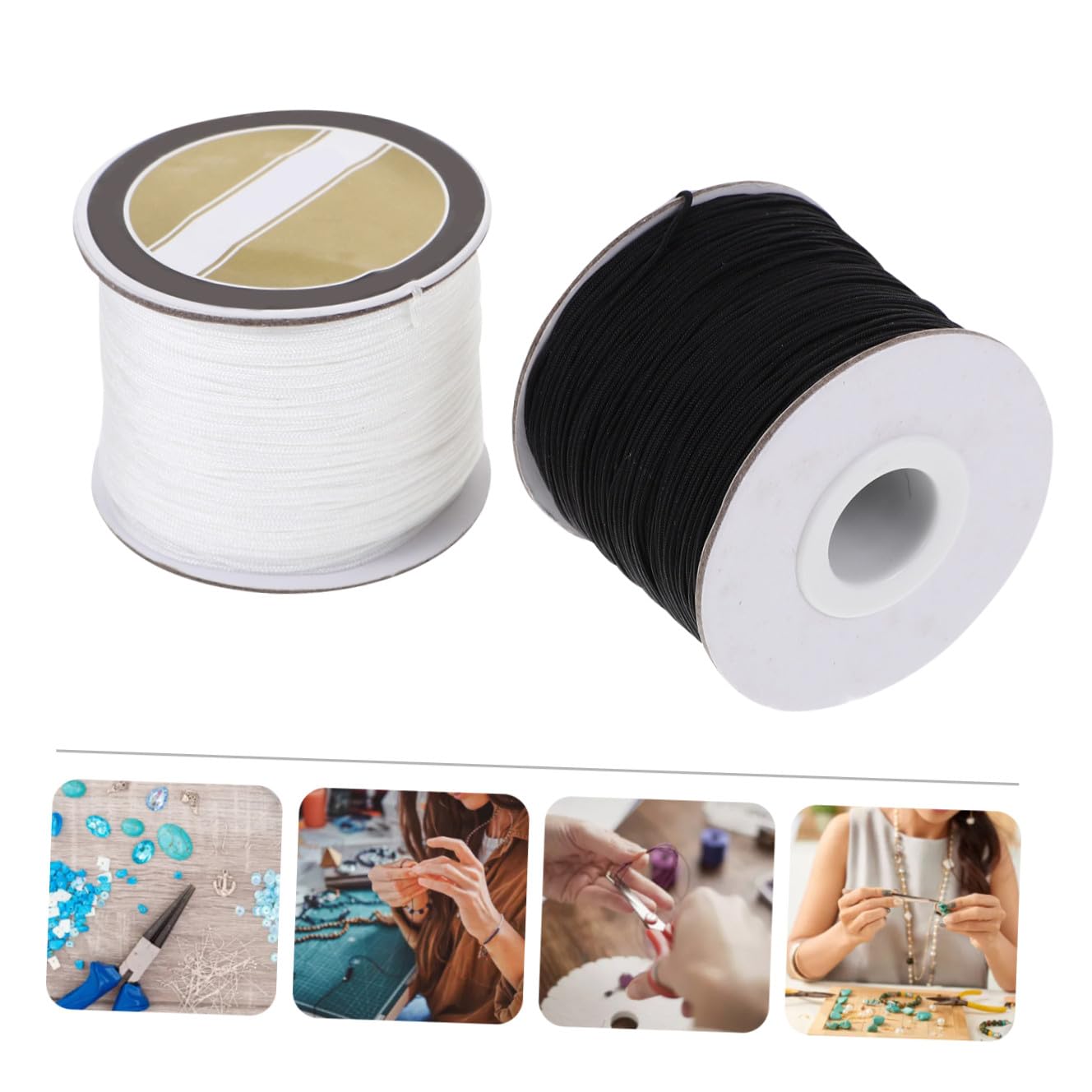 EXCEART 10rotoli Corda Intrecciata Per Braccialetti e Collane Chinlon Da Materiale Skin-friendly Per Creazioni Fai Te