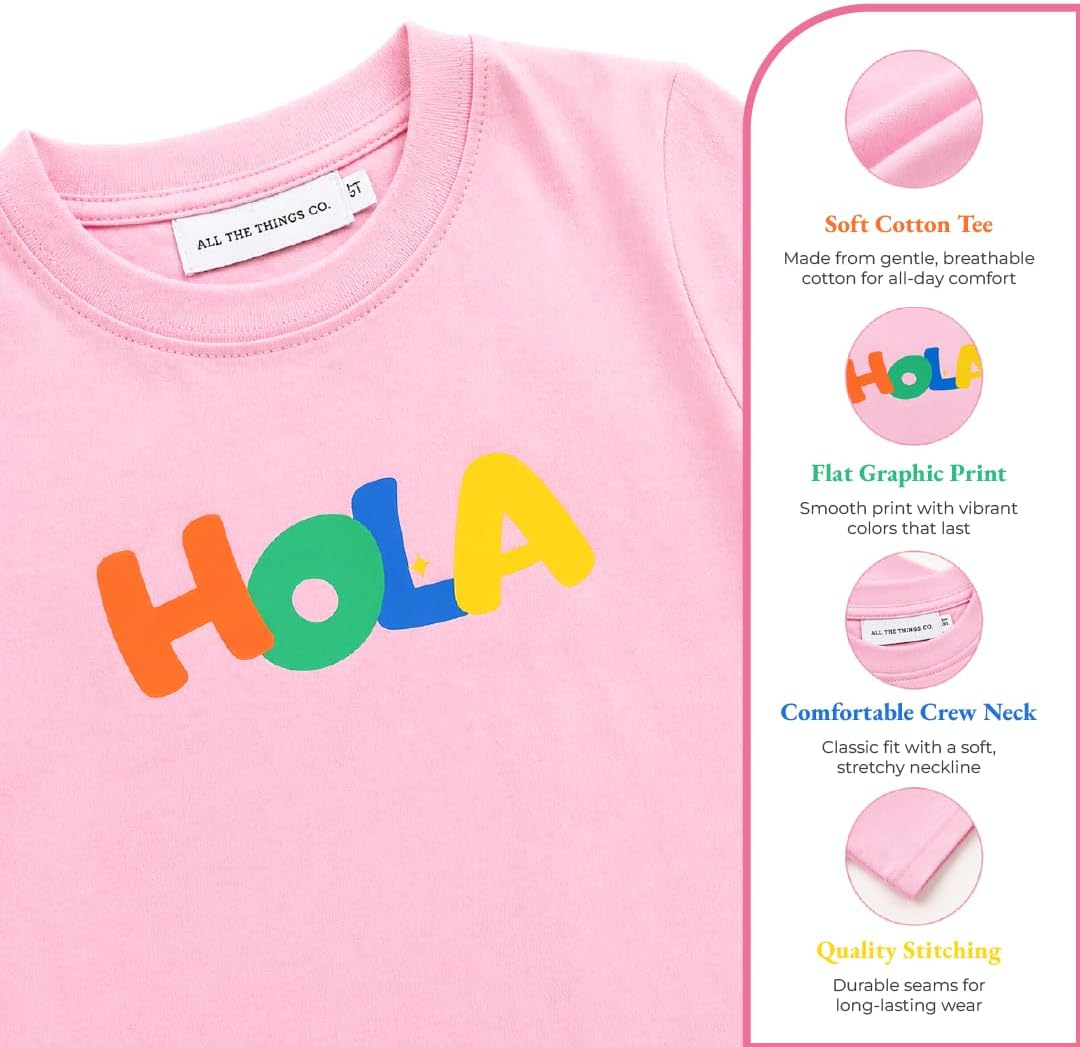 Toddler 2-Piece Short Set, Rainbow Text T-Shirt and Striped Shorts, Unisex Casual Outfit